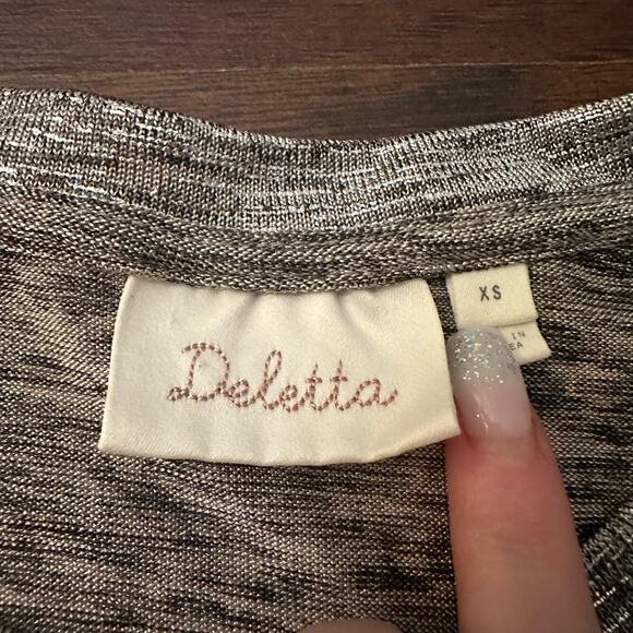 Deletta Anthropologie silver metallic sleeveless top size XS - Picture 6 of 10